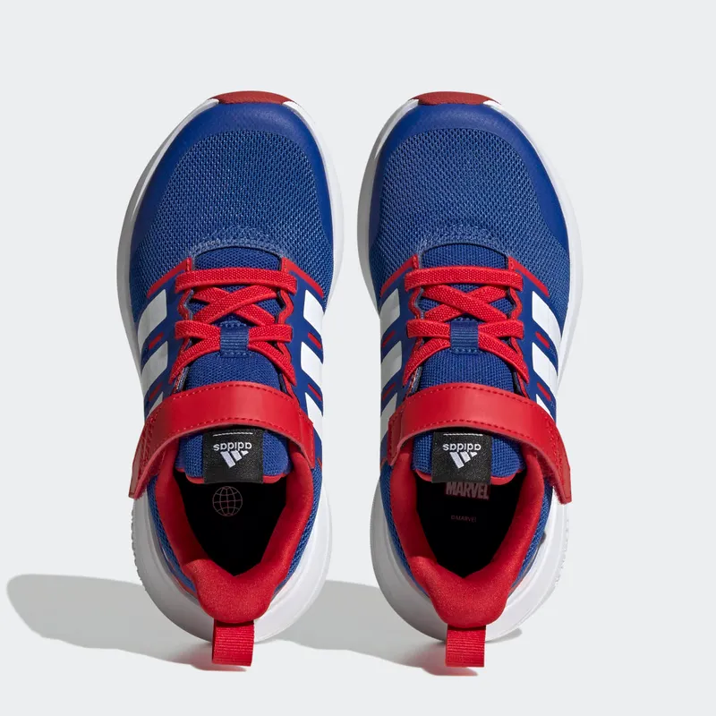 Adidas adidas x Marvel FortaRun Spider-Man 2.0 Cloudfoam Sport Running Elastic Lace Top Strap Royal Blue / Cloud White / Better Scarlet (HP9001)