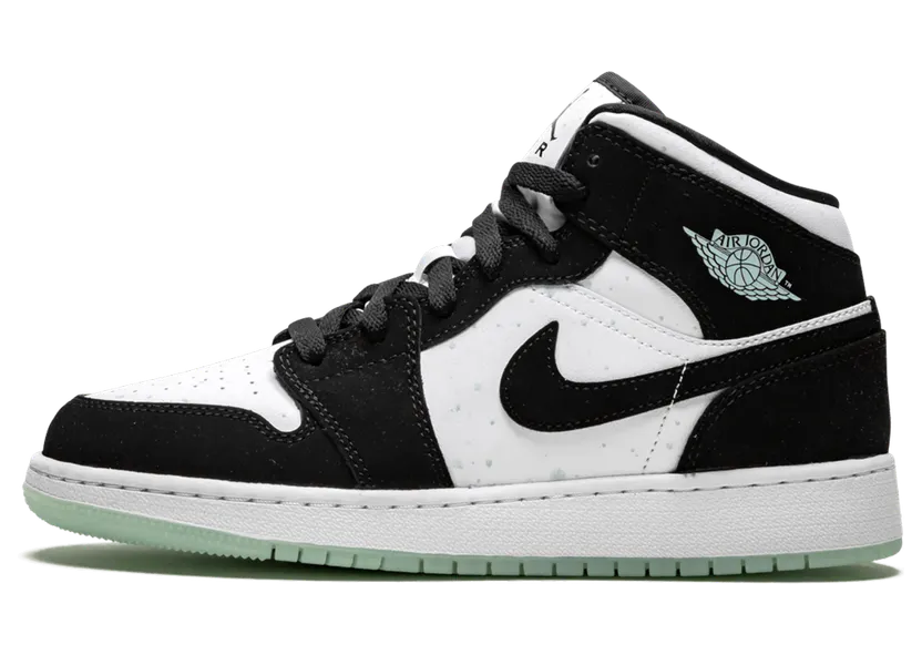 Jordan 1 Mid White Black Teal Tint (GS)