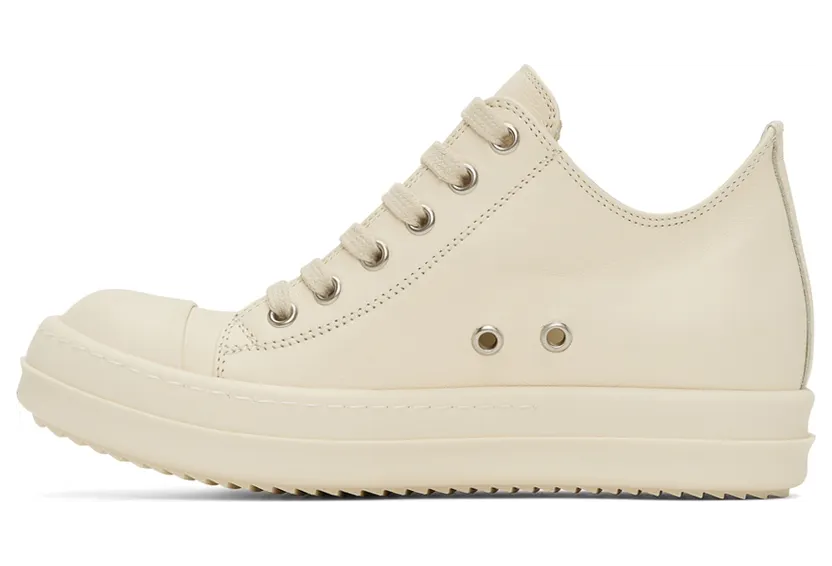 Rick Owens Off-White Full Grain Low Sneakers (RP01B4891 LPO) (3)