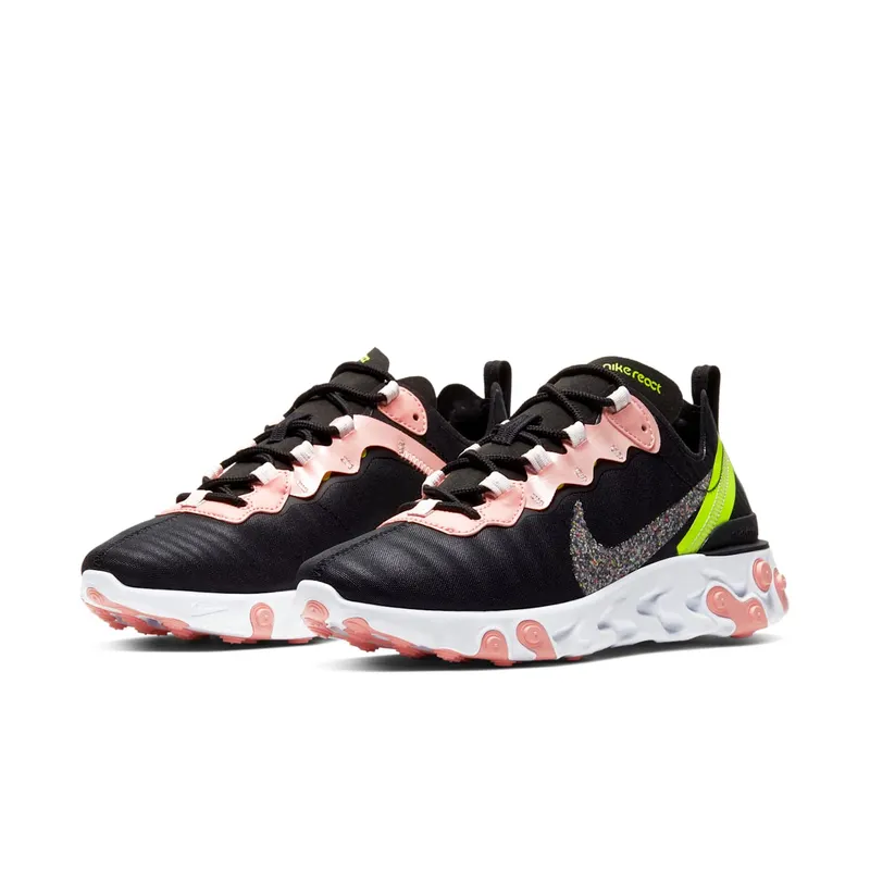 Nike React Element 55 Premium Black Coral Stardust (W) Black/Coral Stardust/Light Soft Pink (CD6964-002)