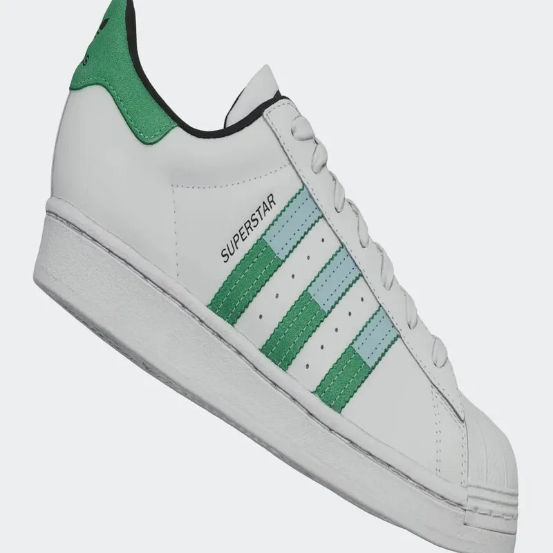 Adidas Superstar Cloud White / Semi Screaming Green / Blue Dawn (HQ2168)