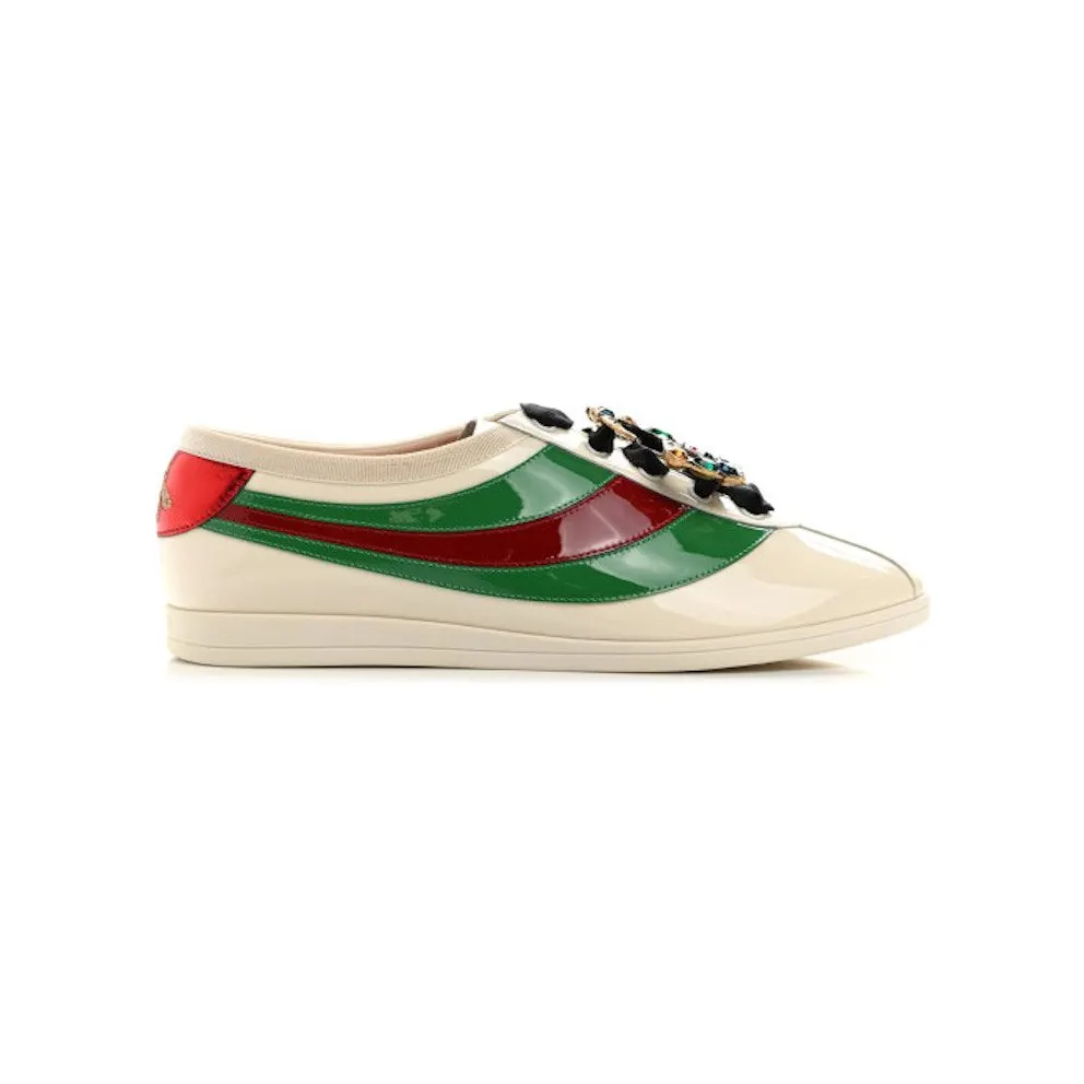 Gucci Falacer Patent Leather Sneaker White Red Crystal (519278 BS7Y0 9067)