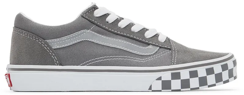 Vans Kids Grey Checkerboard Old Skool Little Kids (VN0A7Q5FAC11)