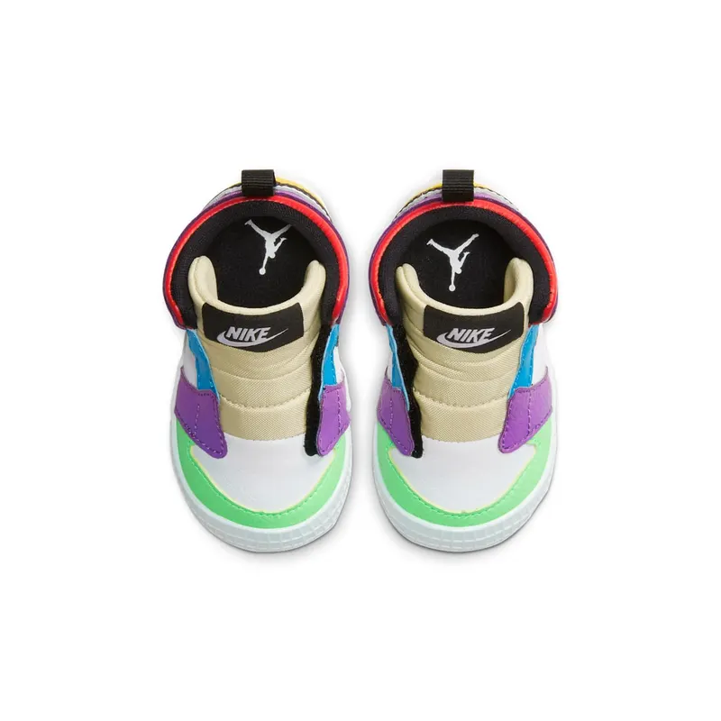 Jordan 1 Crib Bootie Multi-color White/Black-Lightbulb-Team Orange (AT3745-109)