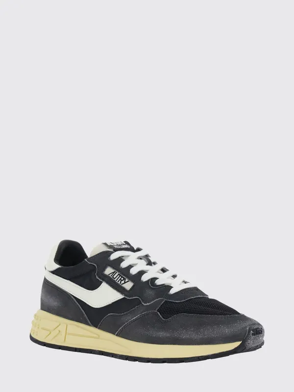 Autry Reelwind in Leather and Nylon with Worn Effect Black 1 (WWLMQ07S)