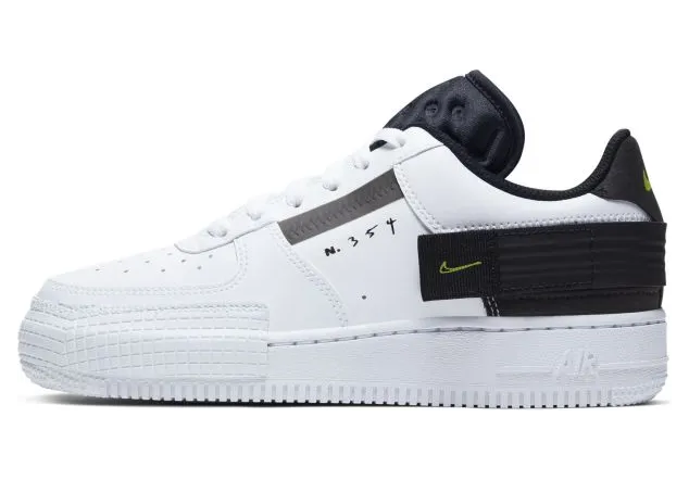 Nike Air Force 1 Type White Black Volt (GS) (BQ4793-101)