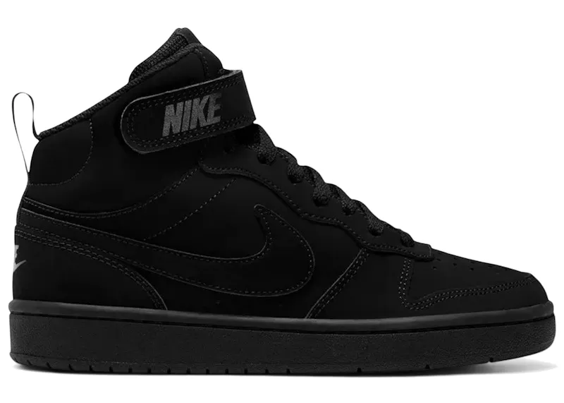 Nike Court Borough Mid 2 Triple Black Nubuck (CW5867-001)