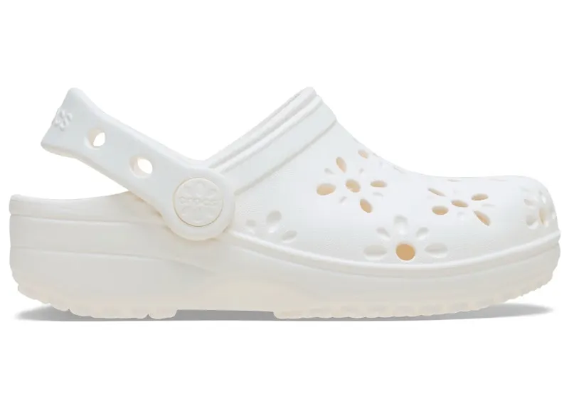 Crocs Classic Floral Cut-Out Clog Chalk (210944-0WV)