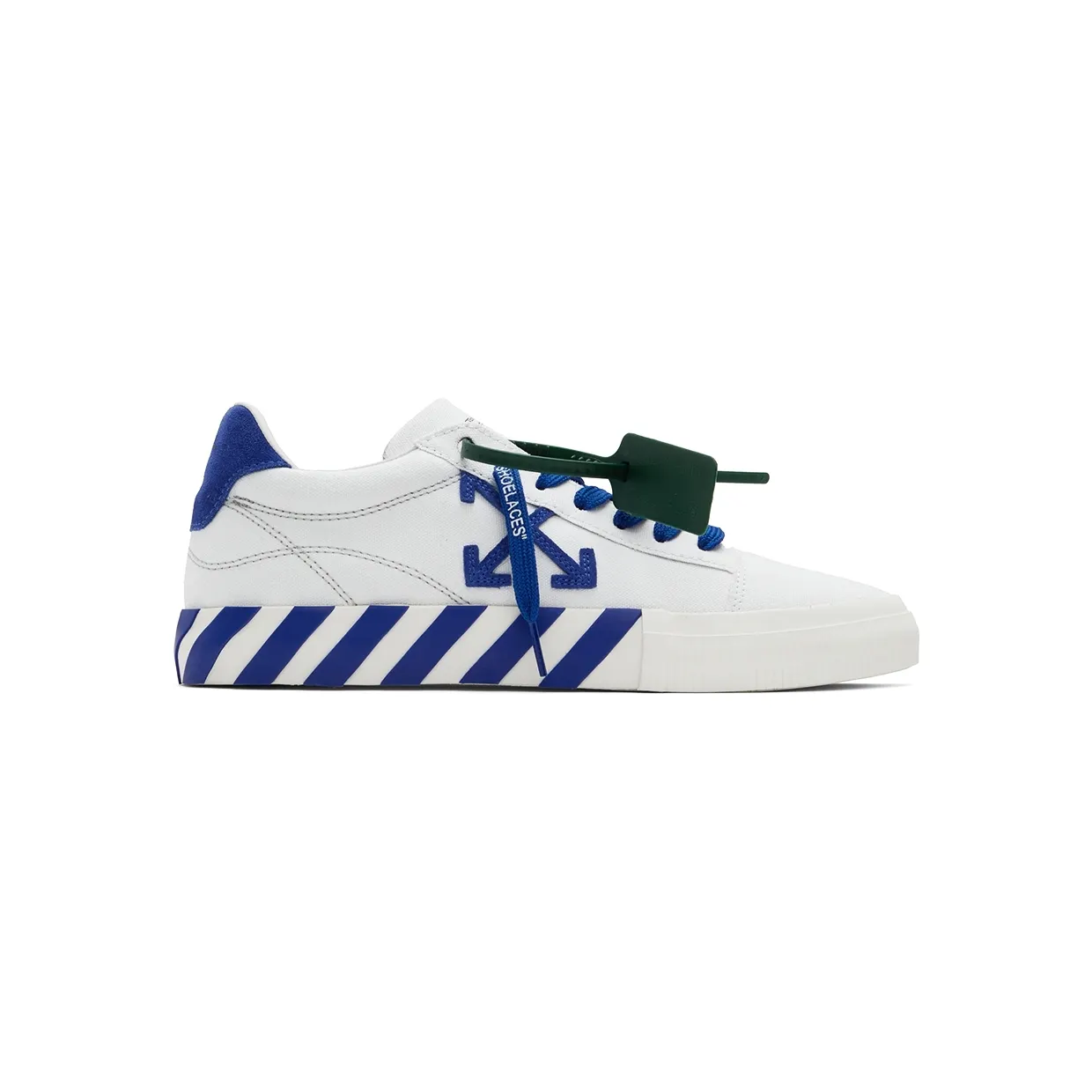Off-White White & Blue Vulcanized Low-Top Sneakers (OWIA178S22FAB0010145)