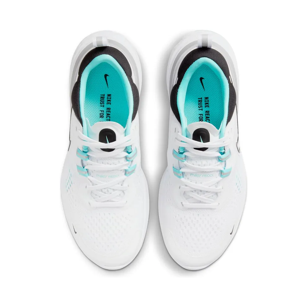 Nike React Miler 2 “White / Dynamic Turquoise / Black” (CW7136-100)