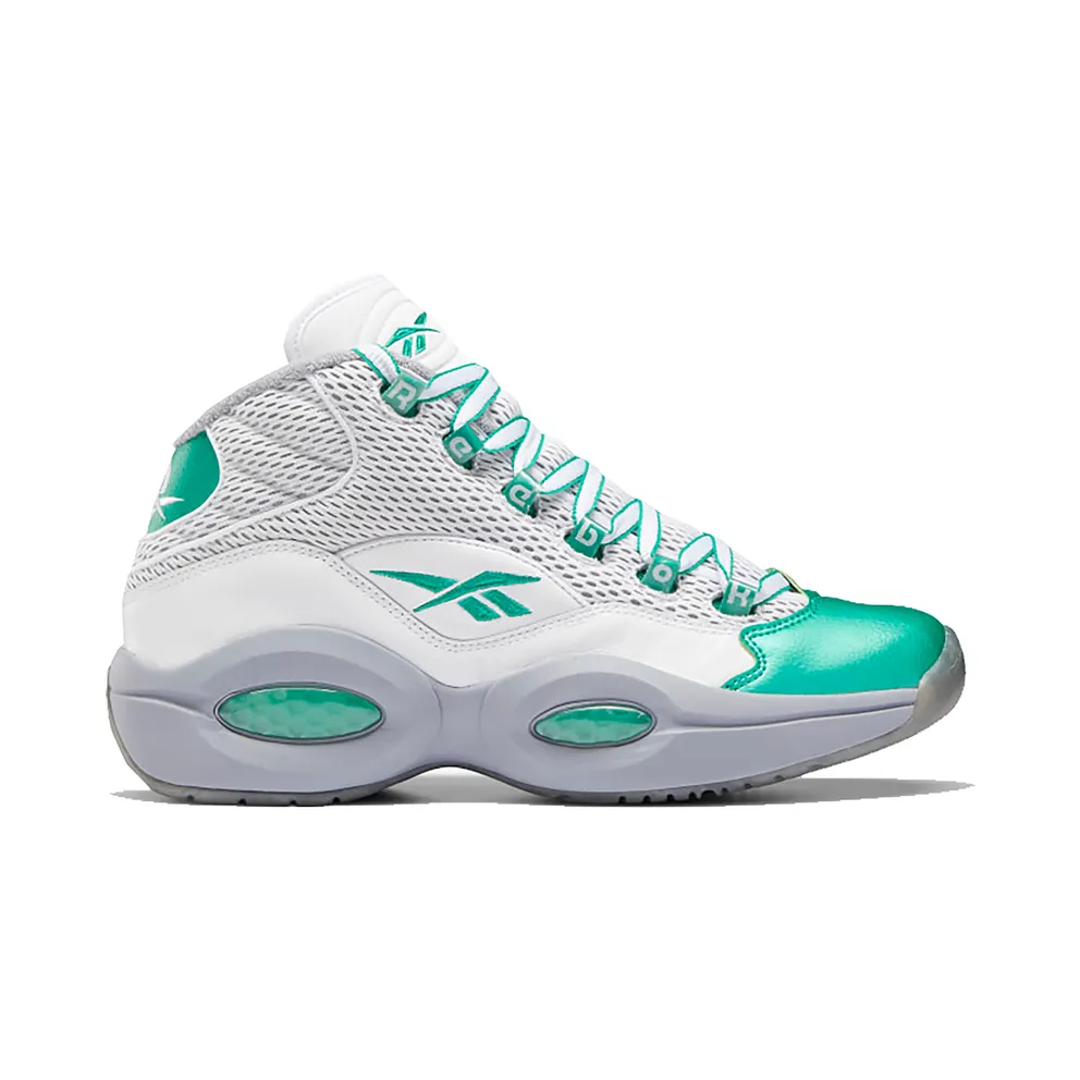 Reebok Question Mid Philadelphia Eagles White/Court Green-Cool Shadow (Other Brands Reebok)