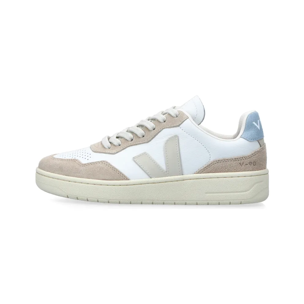 VEJA V-90 O.T. Leather (extra white / pierre / steel) – VD2003705
