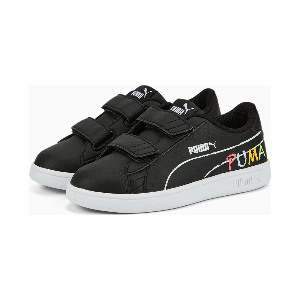 Puma Smash v2 Home School White/Blue/Black (386200-01)