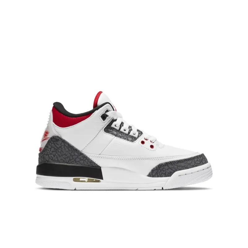 Jordan 3 Retro SE-T JP Fire Red Denim (GS) White/Fire Red-Black (DB4169-100)