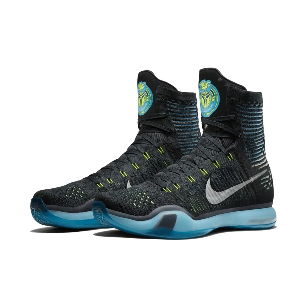 Nike Kobe 10 Elite Commander Black/Metallic Silver-Blue Lagoon-Volt (718763-004)