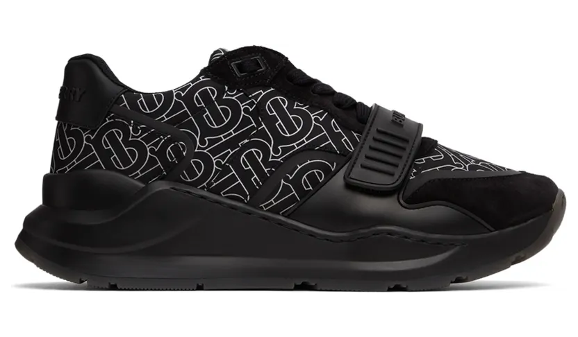 Burberry Black Monogram Print Ramsey Sneakers (8049883)