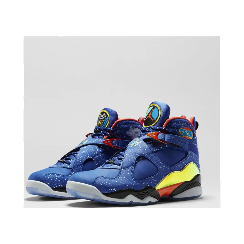 Jordan 8 Retro Doernbecher Hyper Blue-Electro Orange-Black (729893-480)