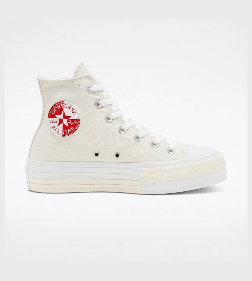 Converse Chuck Taylor All Star Platform High ‘Rivals Pack’ Egret/University Red/White (568758C)
