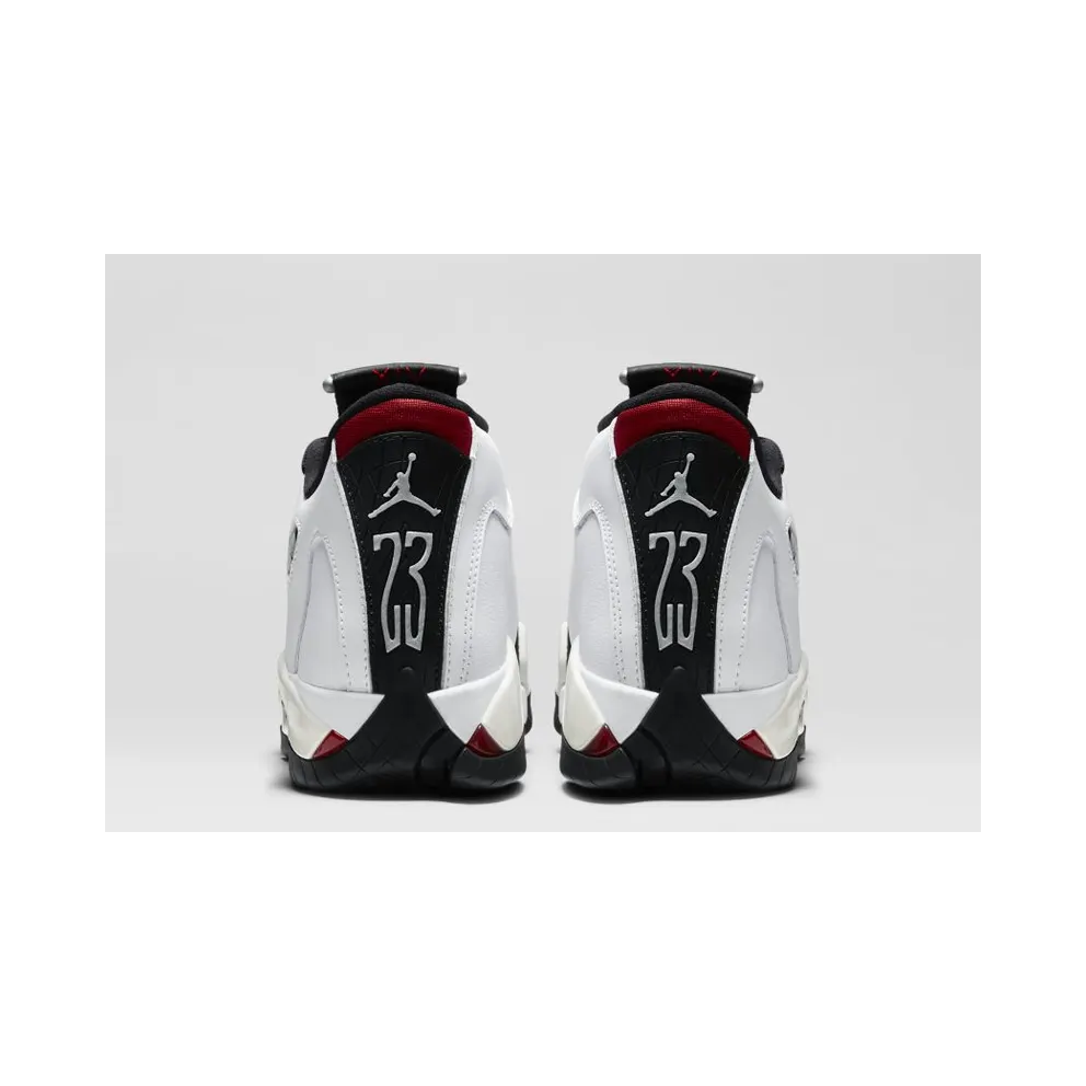 Jordan 14 Retro Black Toe 2014 (GS) White/Black/Varsity Red (654963-102)