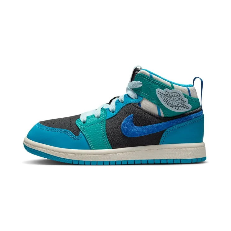 Jordan 1 Mid School Anthracite Aquatone New Emerald Glacier Blue (FJ9481-004)