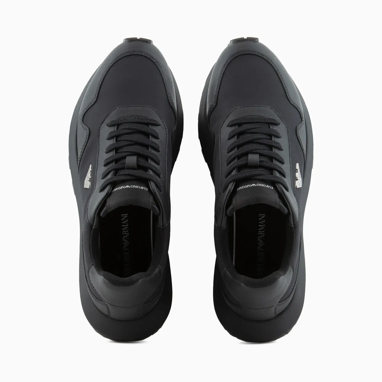 Armani Recycled Nylon Sneakers With Regenerated Saffiano Details (EM003738-AF19532-MC005) (3)