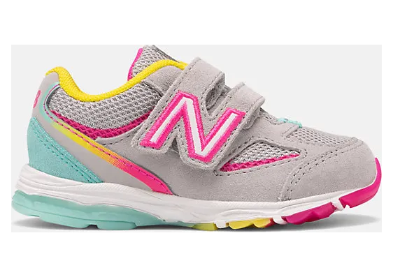 New Balance Baby Grey & Pink 888v2 Sneakers (IO888GR2)