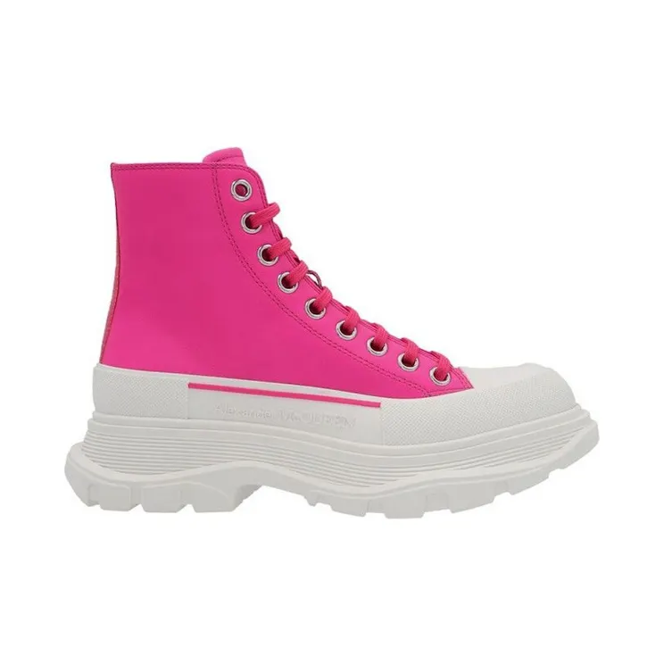 Alexander McQueen Leather Tread Slick Boot Pink White (702041WHZ625658)