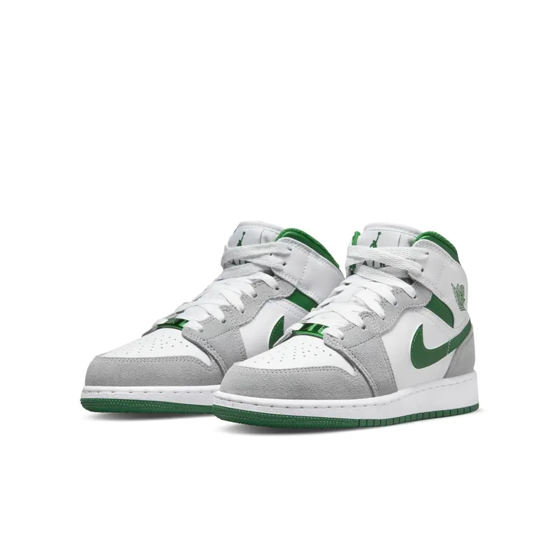 Air Jordan 1 Mid SE White Pine Green Smoke Grey (GS) (DC7248-103)