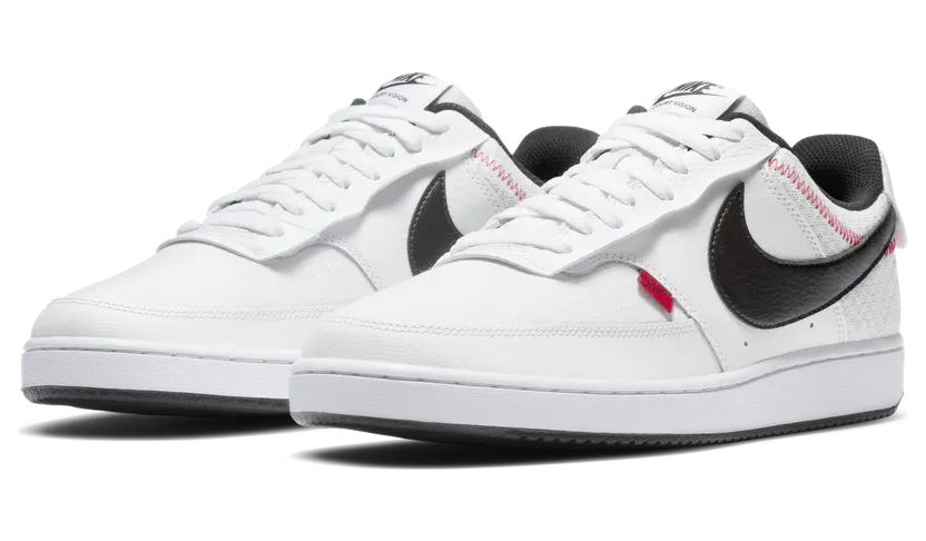 Nike Court Vision Low Premium ‘White Black’ White/Black/Photon Dust/Gym Red (CD5464-100)