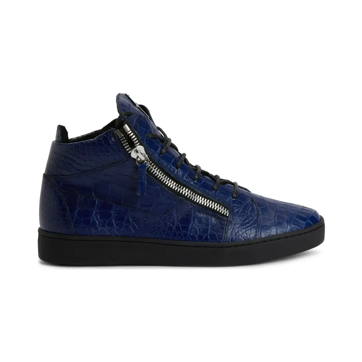 Giuseppe Zanotti Kriss mid-top met krokodillen-reliëf “Blue” (RU10072K47)