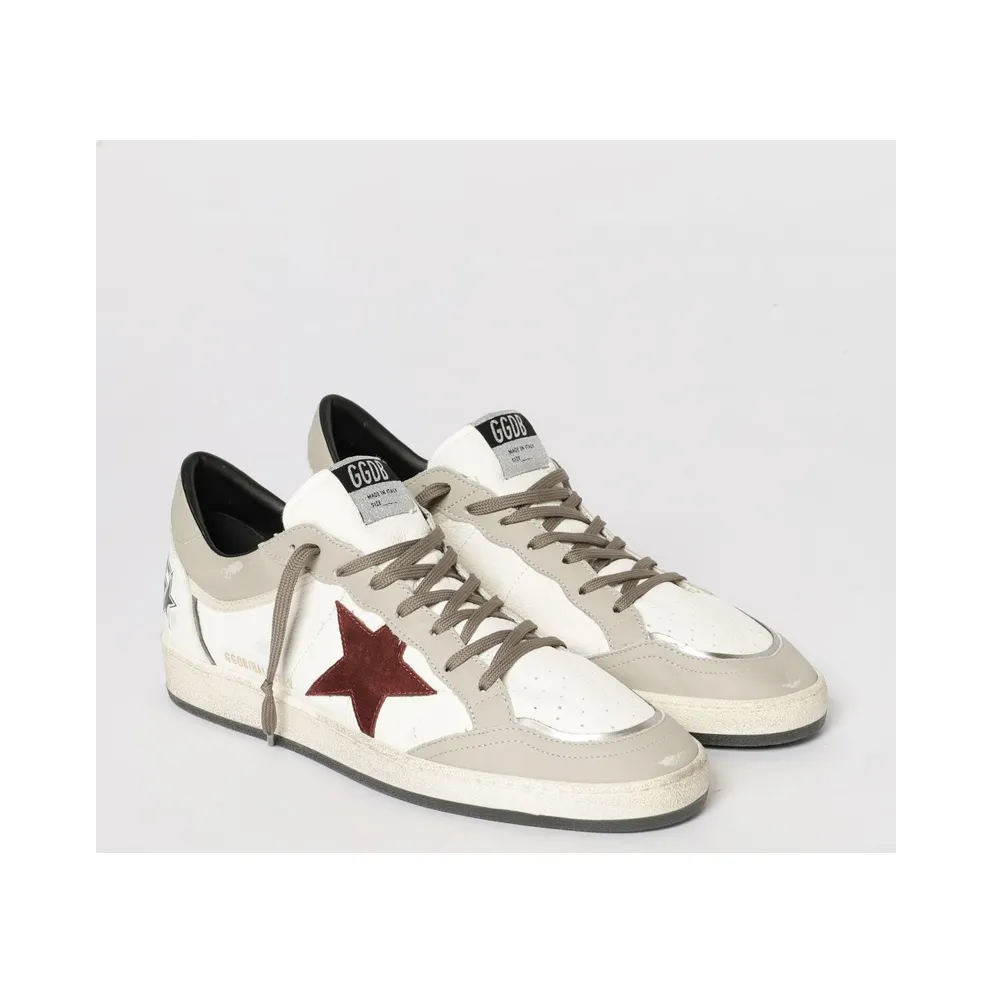 Golden goose Ball Star Used Leather and Suede White (GMF00832F00815883255)