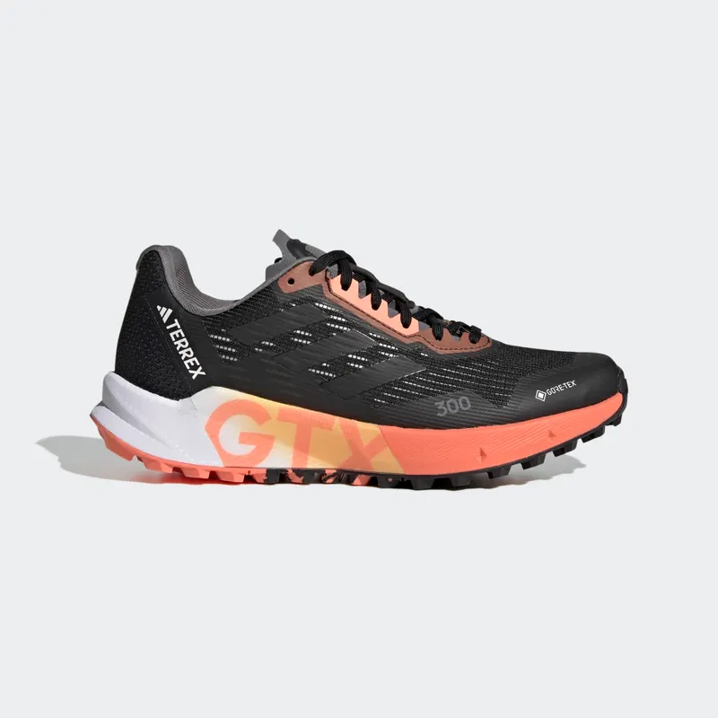 adidas Terrex Agravic Flow 2.0 GORE-TEX Trail Running Core Black / Core Black / Coral Fusion (HR1146)