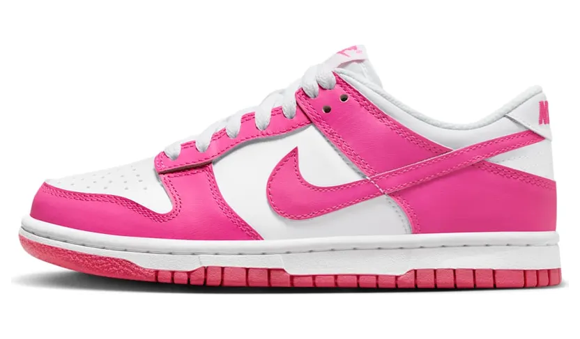 Nike Dunk Low Laser Fuchsia White (GS) (FB9109-102)