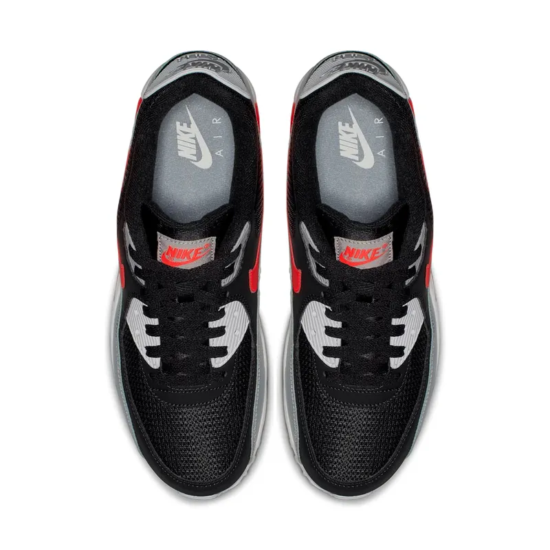 Nike Air Max 90 Black Bright Crimson Wolf Grey/Black-White-Bright Crimson (AJ1285-012)