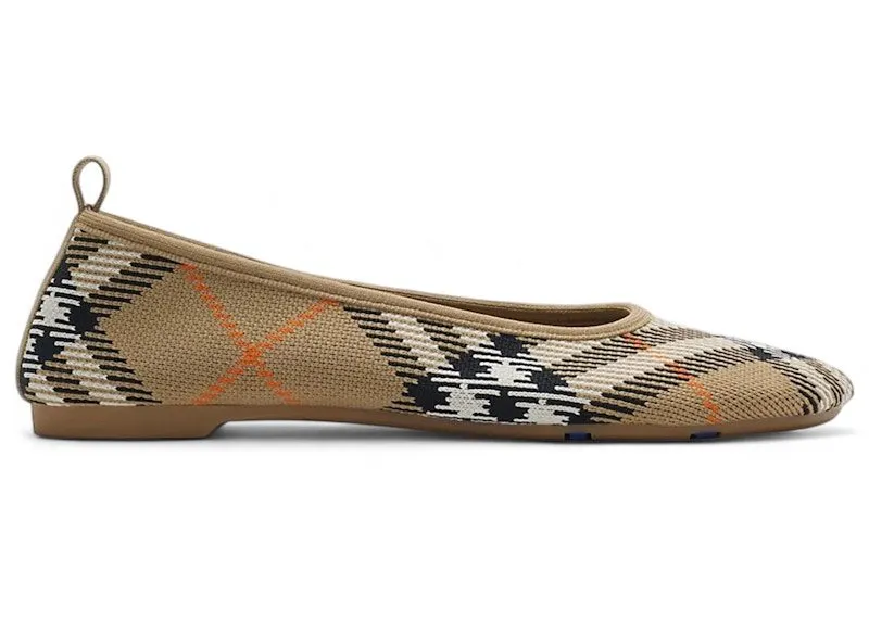 Burberry Check Knit Baby Ballerinas Sand (80990571)