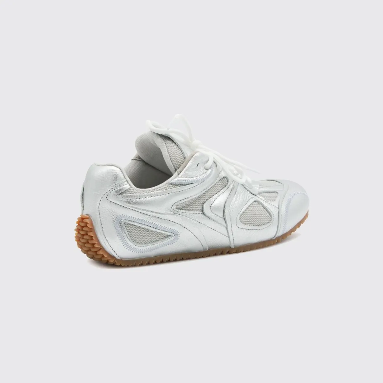 Axel Arigato Slow Runner Low Top Laminated Leather and Mesh Sneakers Silver (F4233001) (2)