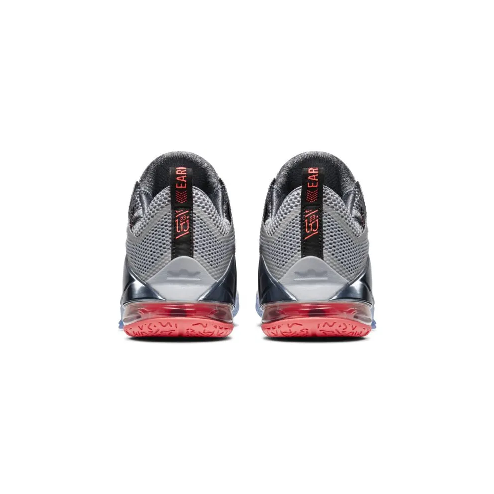 Nike LeBron 12 Low Earned Wolf Grey/White-Dark Grey-Hot Lava (724557-014)