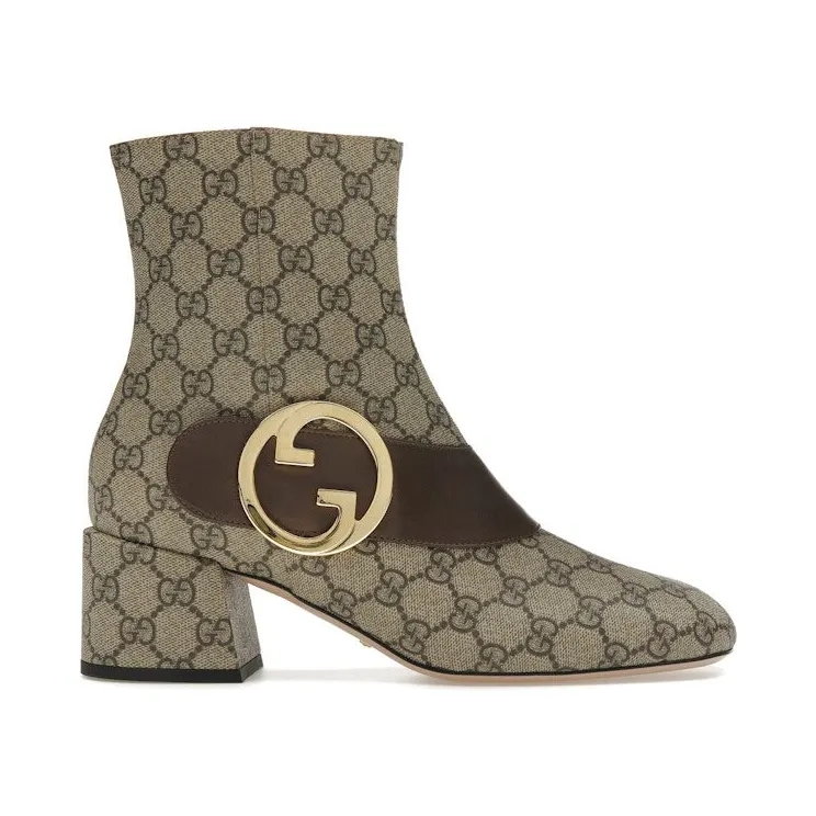 Gucci Blondie Ankle Boot Beige GG Canvas (701706 9I650 9769)