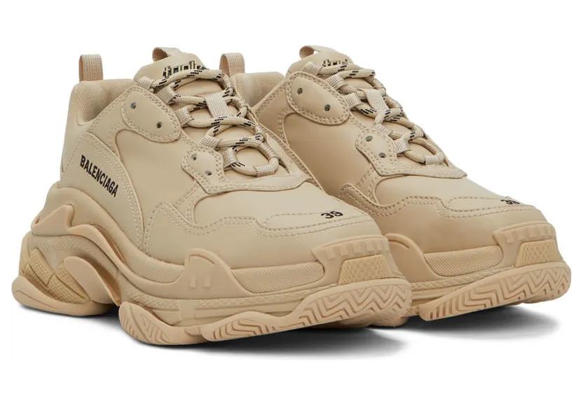 Balenciaga Beige Triple S Low-Top Sneakers (536737-W2FA5-9700) (4)