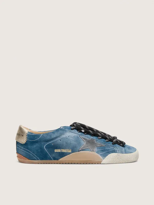 Golden Goose True-Star In Teal Suede With Black Star And Cream Heel Tab (GMF00922.F007389.50928)