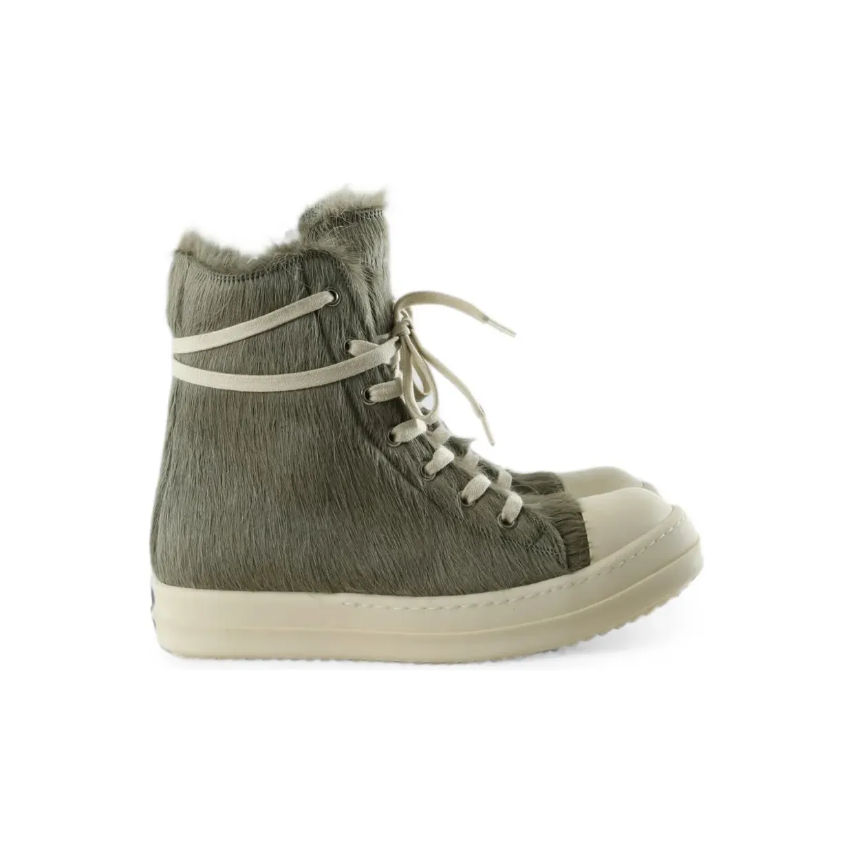 Rick Owens High-top met bont-textuur “Green” (RP02F5890LHL)