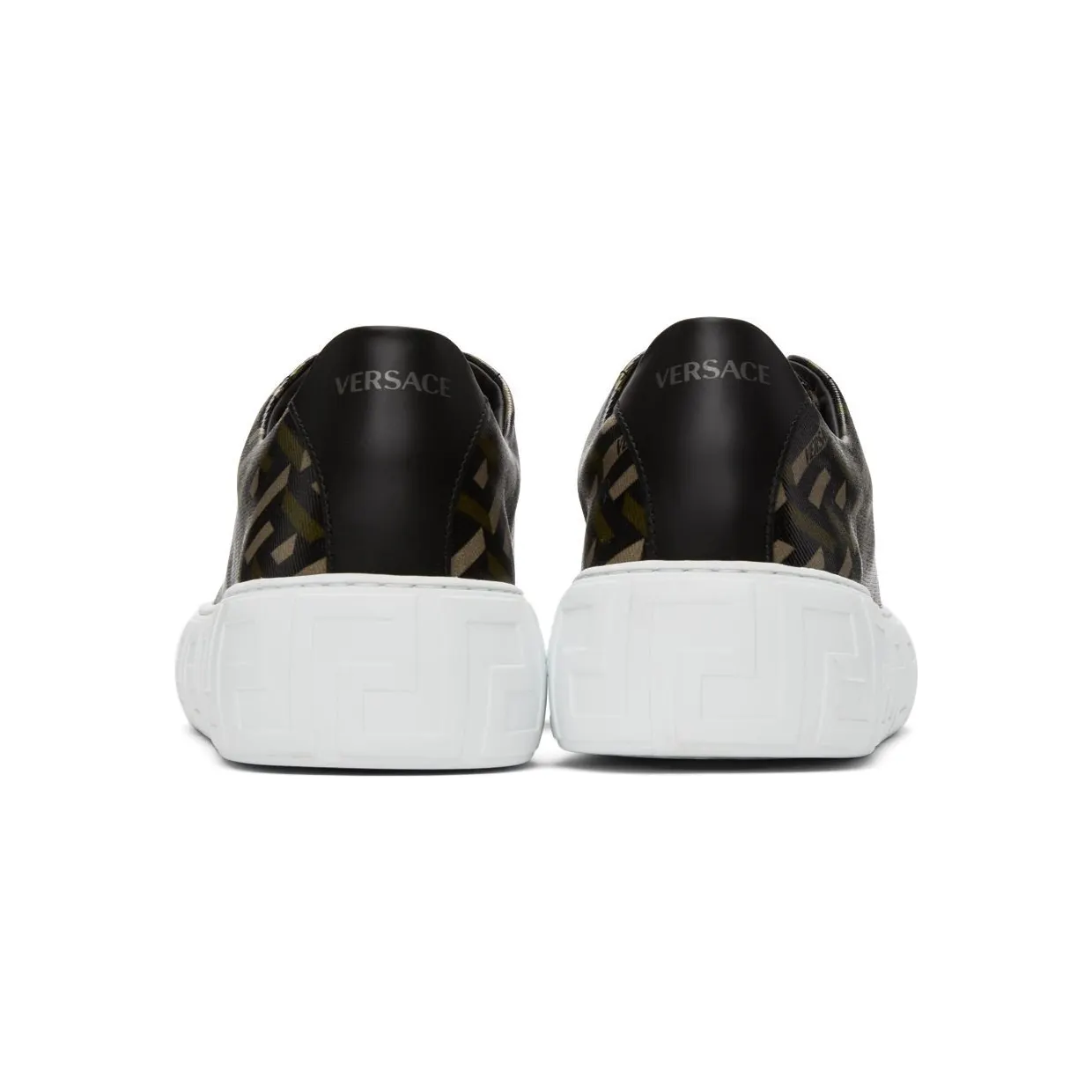 Versace Black & Grey ‘La Greca’ Low-Top Sneakers (DSU8404 1A01726) (4)