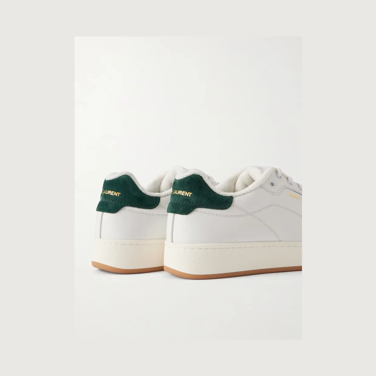 Saint Laurent SL/61 Suede-Trimmed Leather Sneakers White (84553700NAM) (5)