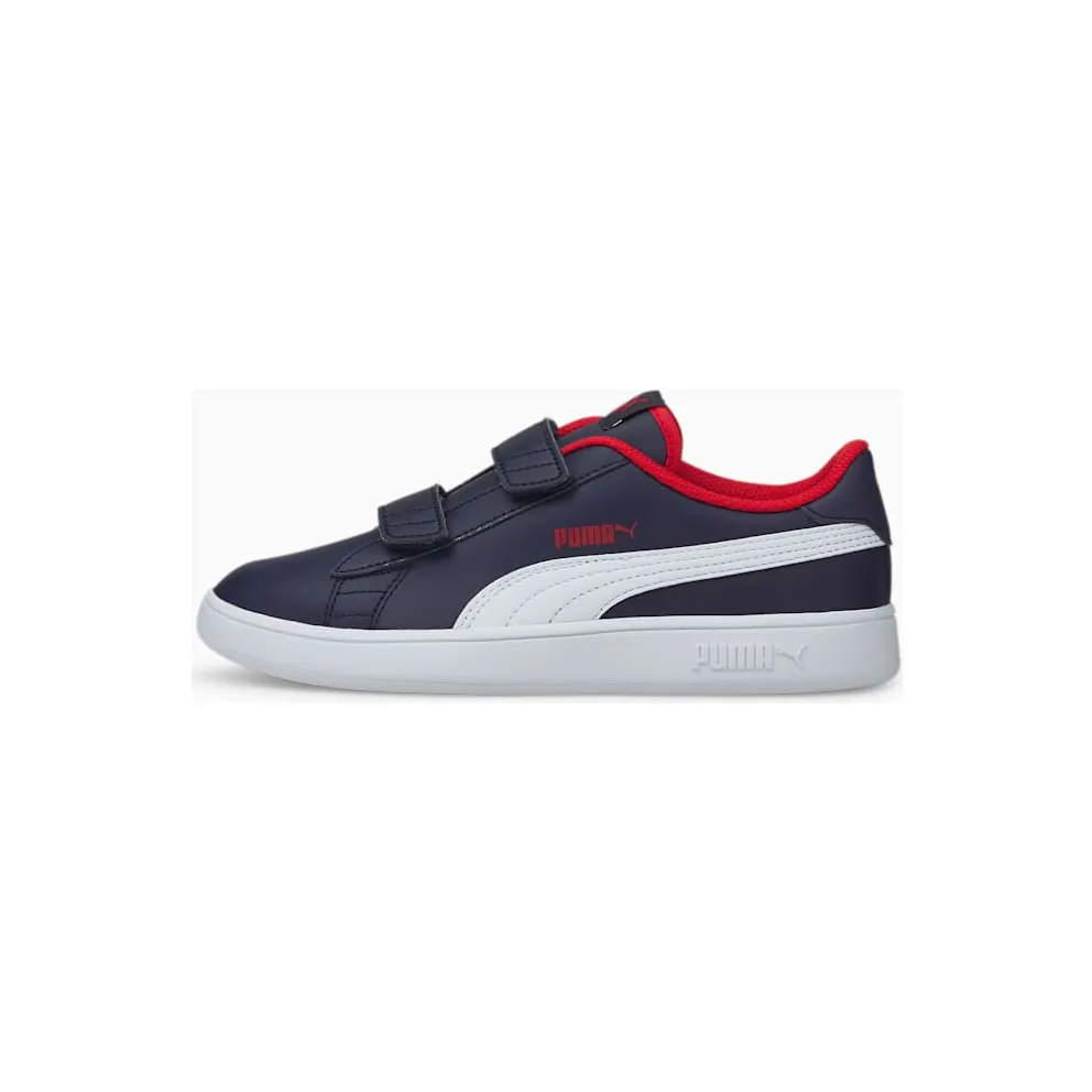 PUMA Smash V2 Kids’ Peacoat/White/High Risk Red (365173-13)