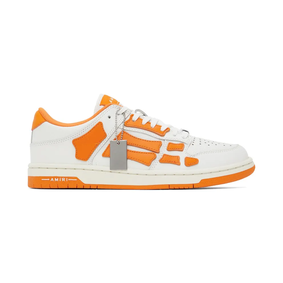AMIRI White & Orange Skel Top Low Sneakers (PF22MFS003-178)
