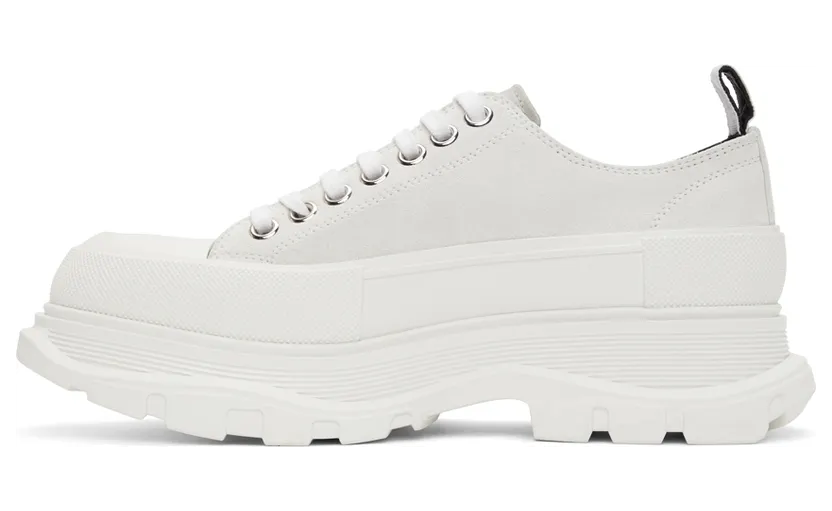 Alexander McQueen SSENSE Exclusive Off-White Suede Tread Slick Low Sneakers (627225WHBGN) (3)