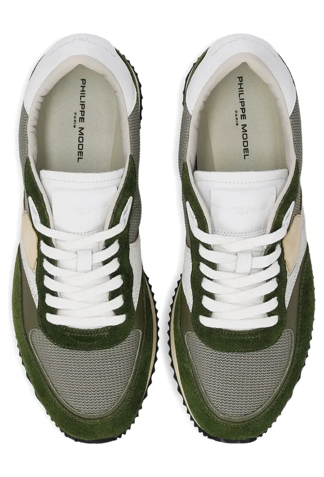 Philippe Model Suede Panelled “Green/Grey” (BVLU W007) (4)