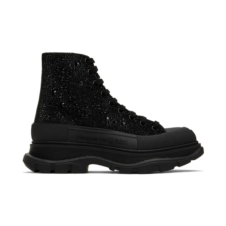 Alexander McQueen Black Stud High-Top Sneakers (688538WHCEJ)