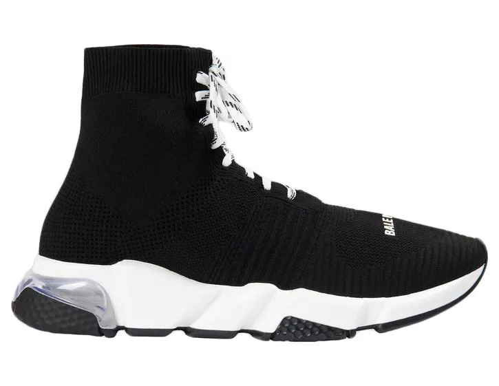 Balenciaga Speed Lace Up High Clear Sole Black