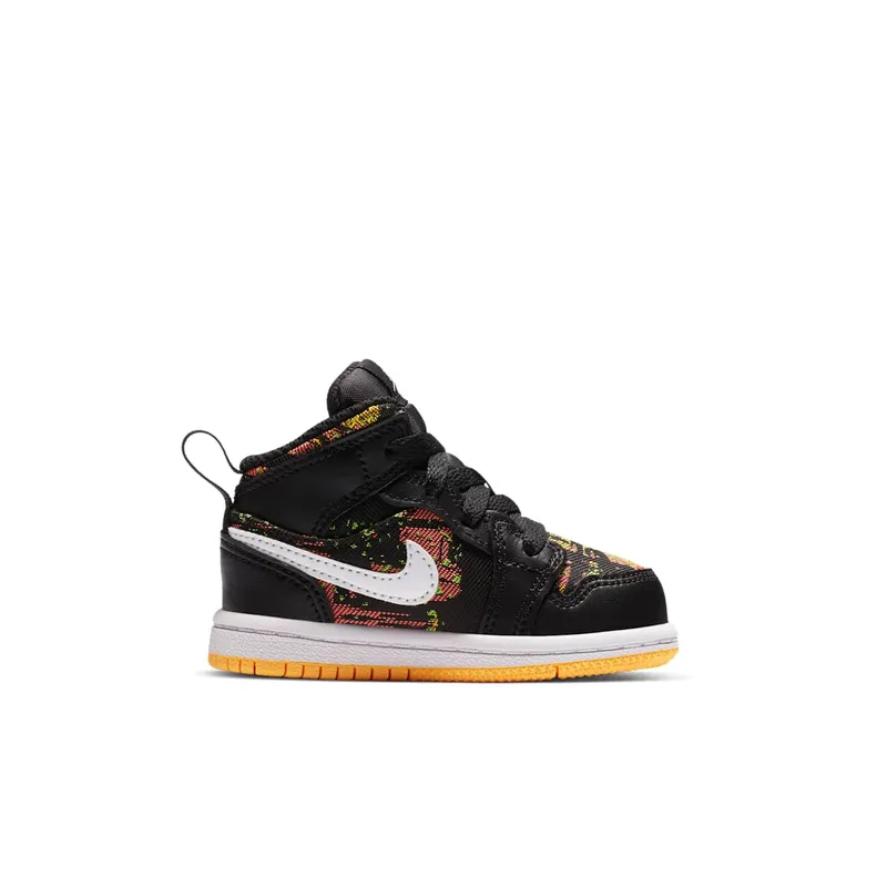 Jordan 1 Mid Black Laser Orange Bright Melon (TD) (644507-003)